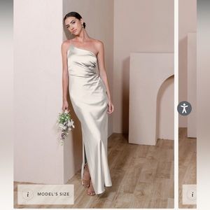 Revelry jade satin dress